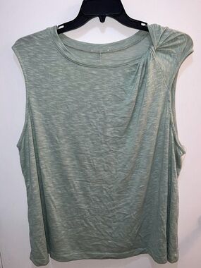 Knot-Shoulder Sleeveless Tank 
 ** Color is Olive Green